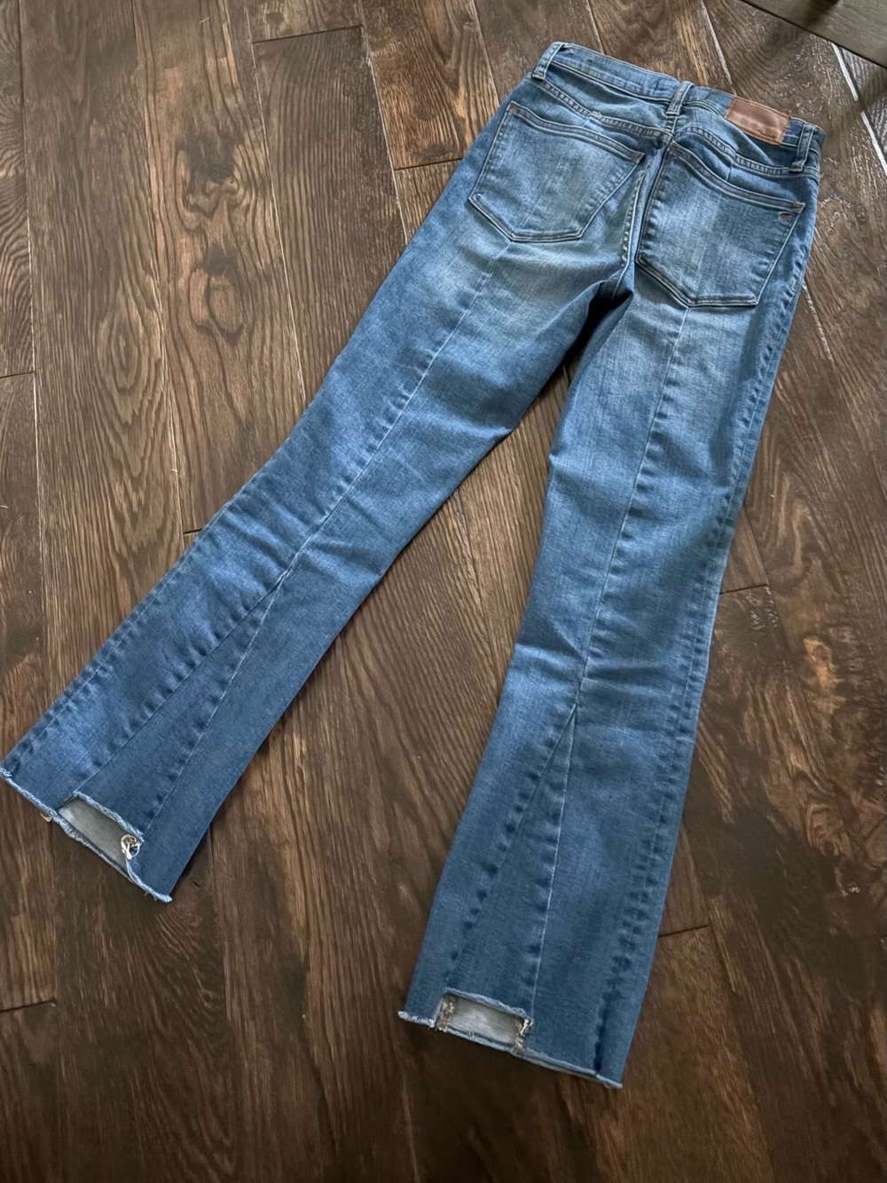 Madewell Light Blue Boot-Cut Jeans with Raw Hem